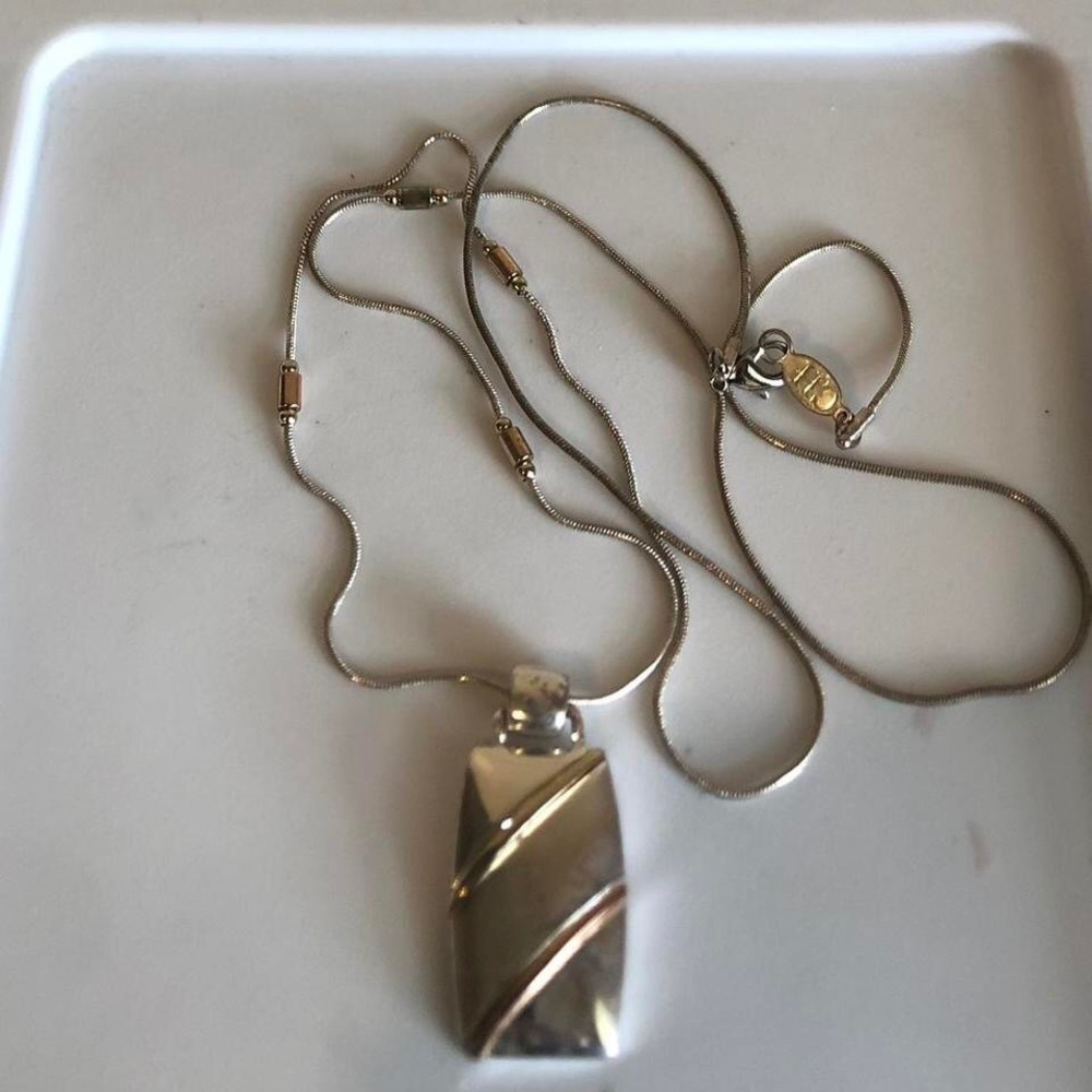 CH Carolina Herrera Silver Tag Pendant Necklace